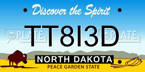 TT8I3D North Dakota License Plate