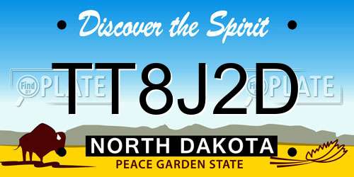 TT8J2D North Dakota License Plate