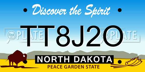 TT8J2O North Dakota License Plate