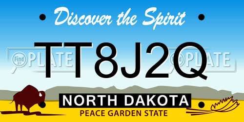TT8J2Q North Dakota License Plate