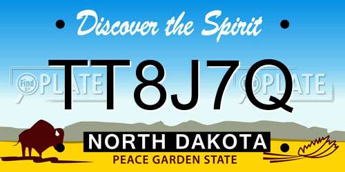 TT8J7Q North Dakota License Plate