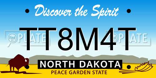 TT8M4T North Dakota License Plate