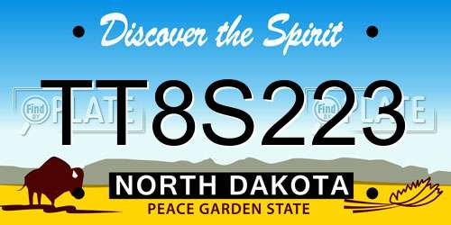 TT8S223 North Dakota License Plate