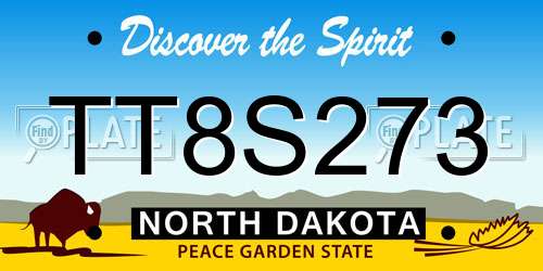 TT8S273 North Dakota License Plate