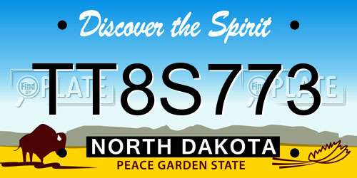 TT8S773 North Dakota License Plate