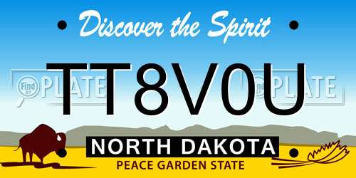 TT8V0U North Dakota License Plate