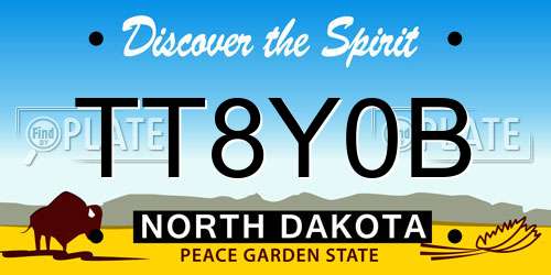 TT8Y0B North Dakota License Plate