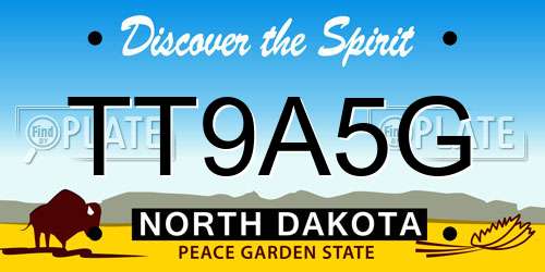 TT9A5G North Dakota License Plate