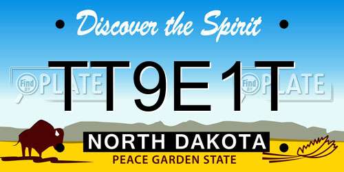 TT9E1T North Dakota License Plate