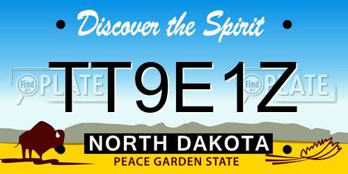 TT9E1Z North Dakota License Plate