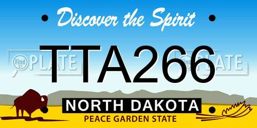 TTA266 North Dakota License Plate