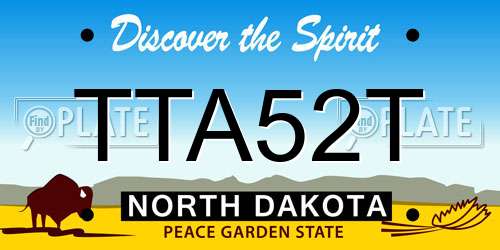 TTA52T North Dakota License Plate