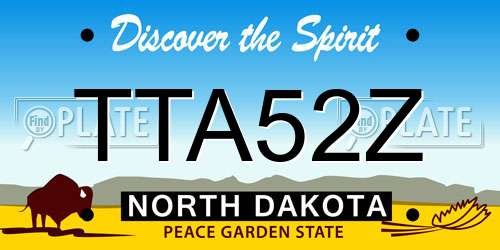 TTA52Z North Dakota License Plate