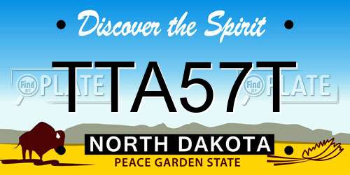 TTA57T North Dakota License Plate