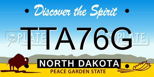 TTA76G North Dakota License Plate