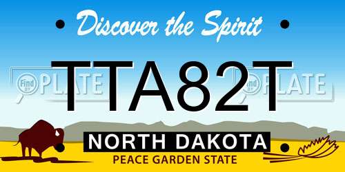 TTA82T North Dakota License Plate