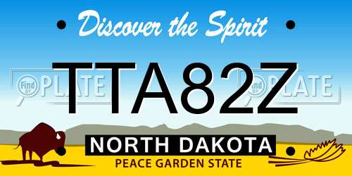 TTA82Z North Dakota License Plate