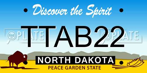 TTAB22 North Dakota License Plate