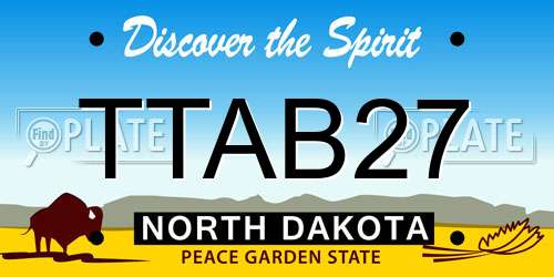 TTAB27 North Dakota License Plate