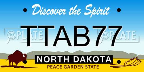 TTAB77 North Dakota License Plate