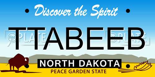 TTABEEB North Dakota License Plate