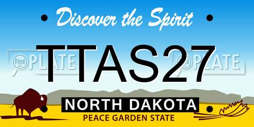 TTAS27 North Dakota License Plate