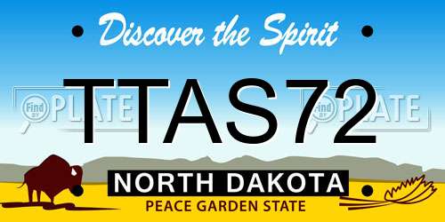 TTAS72 North Dakota License Plate