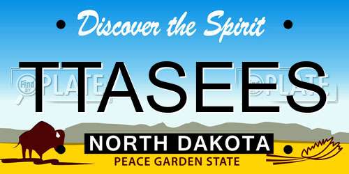 TTASEES North Dakota License Plate