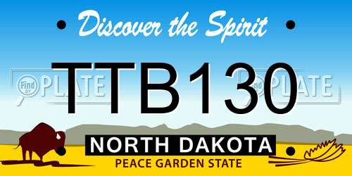 TTB130 North Dakota License Plate