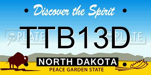 TTB13D North Dakota License Plate