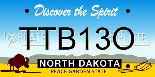 TTB13O North Dakota License Plate