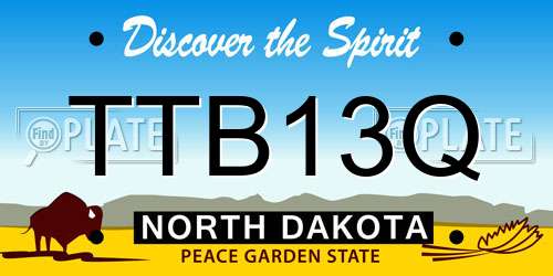 TTB13Q North Dakota License Plate
