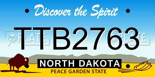TTB2763 North Dakota License Plate