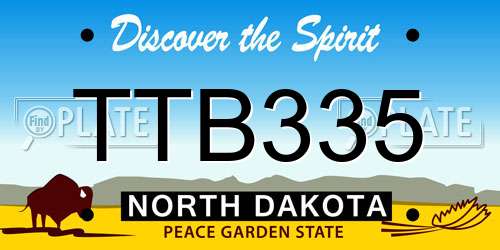 TTB335 North Dakota License Plate
