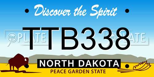 TTB338 North Dakota License Plate