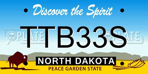 TTB33S North Dakota License Plate