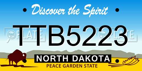 TTB5223 North Dakota License Plate