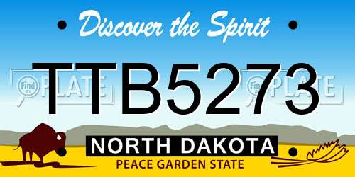 TTB5273 North Dakota License Plate