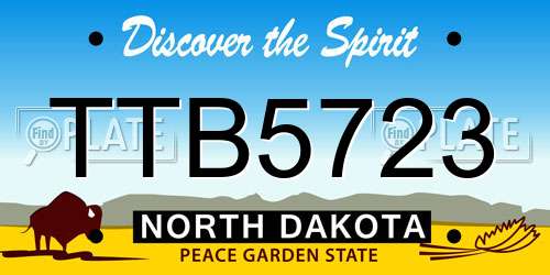 TTB5723 North Dakota License Plate