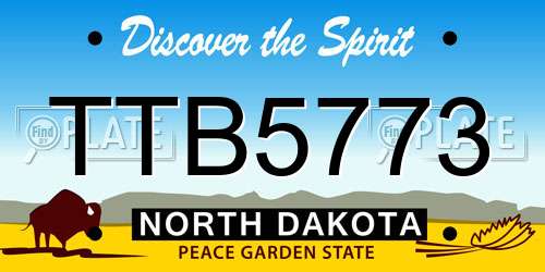 TTB5773 North Dakota License Plate