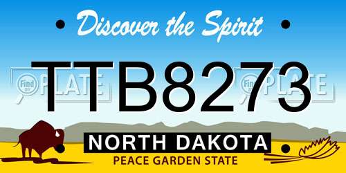 TTB8273 North Dakota License Plate