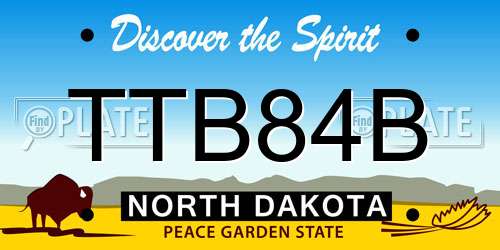 TTB84B North Dakota License Plate