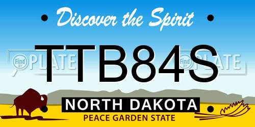 TTB84S North Dakota License Plate