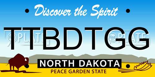 TTBDTGG North Dakota License Plate
