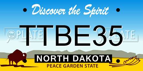 TTBE35 North Dakota License Plate