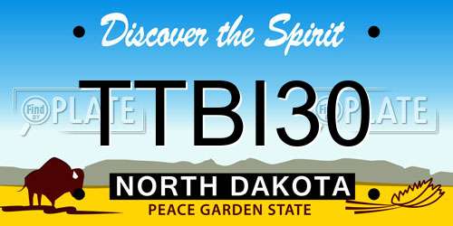 TTBI30 North Dakota License Plate