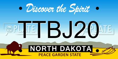 TTBJ20 North Dakota License Plate
