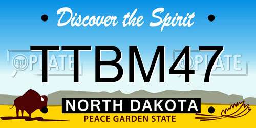 TTBM47 North Dakota License Plate