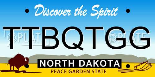 TTBQTGG North Dakota License Plate