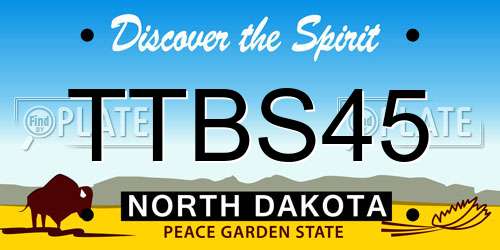 TTBS45 North Dakota License Plate